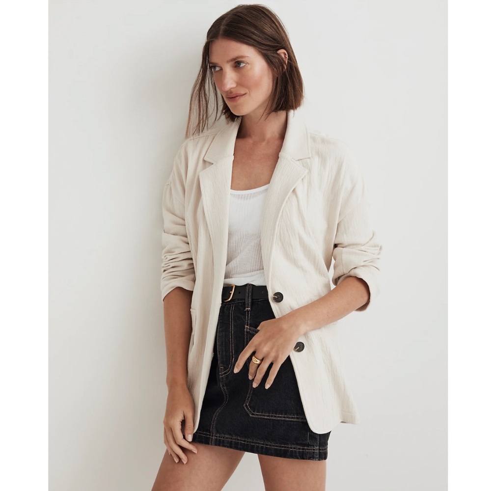 MADEWELL RUMPLED TERRY BLAZER IN VINTAGE LINEN SIZE SMALL NWT